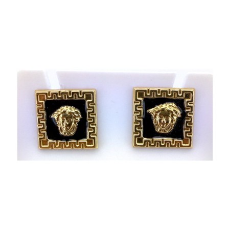 Pendientes cuadrado medusa de oro 18k